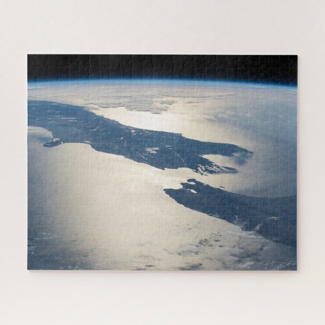 Panorama From Space Highlighting Cook Strait Jigsaw Puzzle (Horizontal)