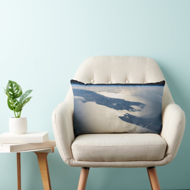 Panorama From Space Highlighting Cook Strait Lumbar Cushion (Chair)