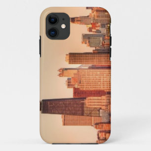 Panorama of Chicago skyline at sunrise iPhone 11 Case