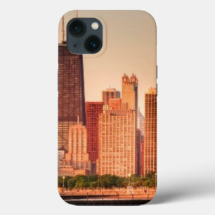 Panorama of Chicago skyline at sunrise iPhone Case
