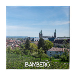 Panorama of historic old town of Bamberg, Germany Ceramic Tile