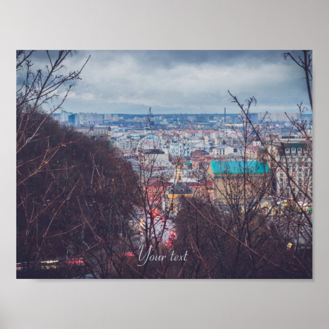  Panorama of Kyiv customisable  Poster (Front)