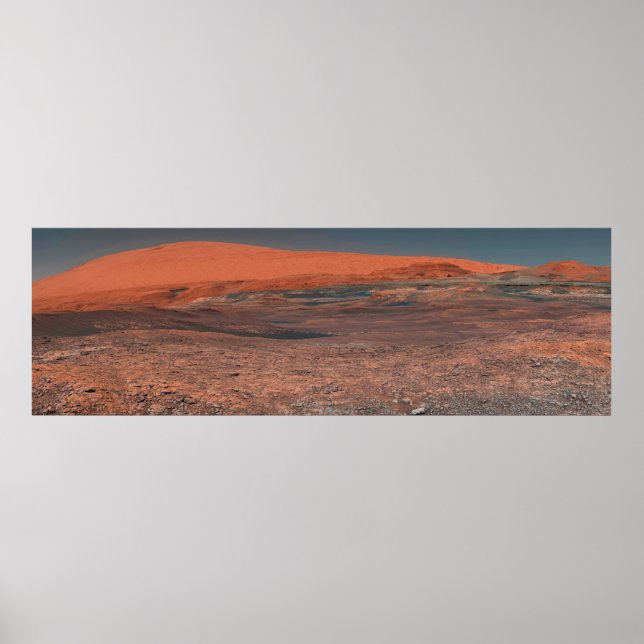 Panorama of Mount Sharp on Mars Poster (Front)