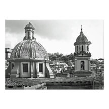 Panorama of Naples with temples