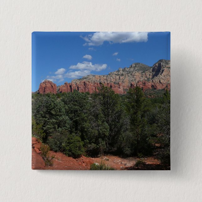 Panorama of Red Rocks in Sedona Arizona 15 Cm Square Badge (Front)
