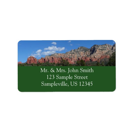 Panorama of Red Rocks in Sedona Arizona Address Label