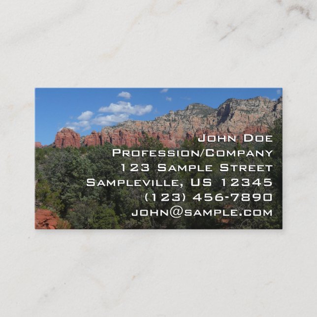 Panorama of Red Rocks in Sedona Arizona Business Card (Front)