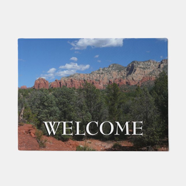 Panorama of Red Rocks in Sedona Arizona Doormat (Front)