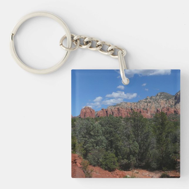 Panorama of Red Rocks in Sedona Arizona Key Ring (Front)