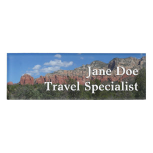 Panorama of Red Rocks in Sedona Arizona Name Tag