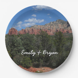 Panorama of Red Rocks in Sedona Arizona Paper Plate
