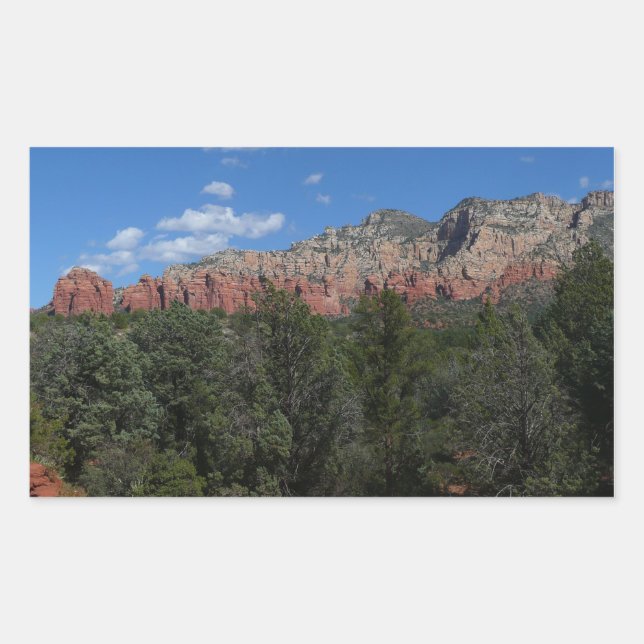 Panorama of Red Rocks in Sedona Arizona Rectangular Sticker (Front)