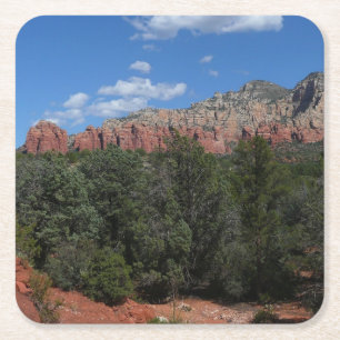 Panorama of Red Rocks in Sedona Arizona Square Paper Coaster