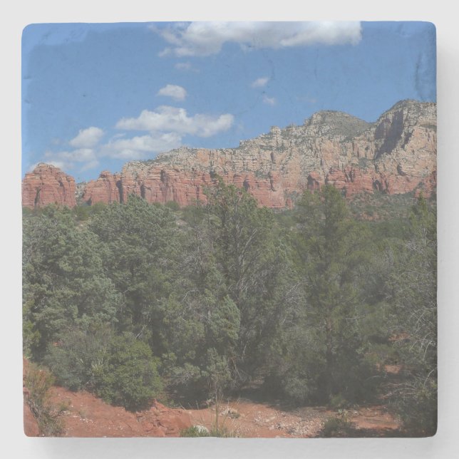 Panorama of Red Rocks in Sedona Arizona Stone Coaster (Front)