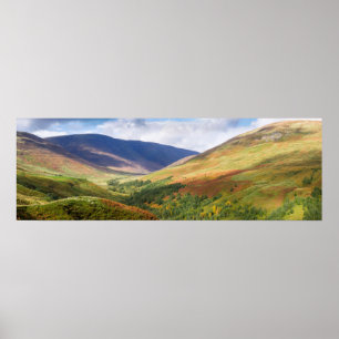 Panorama of Scottish Highlands Poster