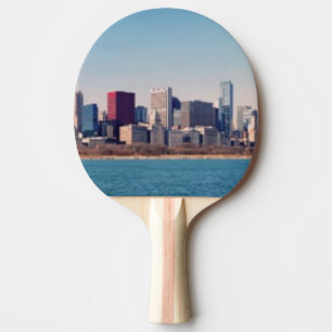 Panorama of the Chicago skyline Ping Pong Paddle