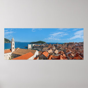 Panorama of the city of Dubrovnik - Croatia Poster