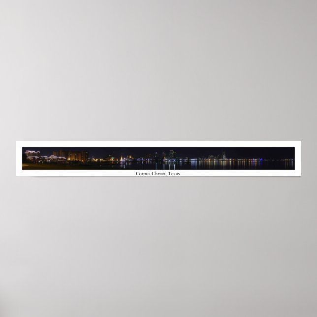 Panorama of the Corpus Christi Skyline Poster (Front)