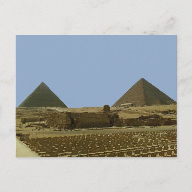 Panorama of the Egyptian pyramids  Postcard (Front)