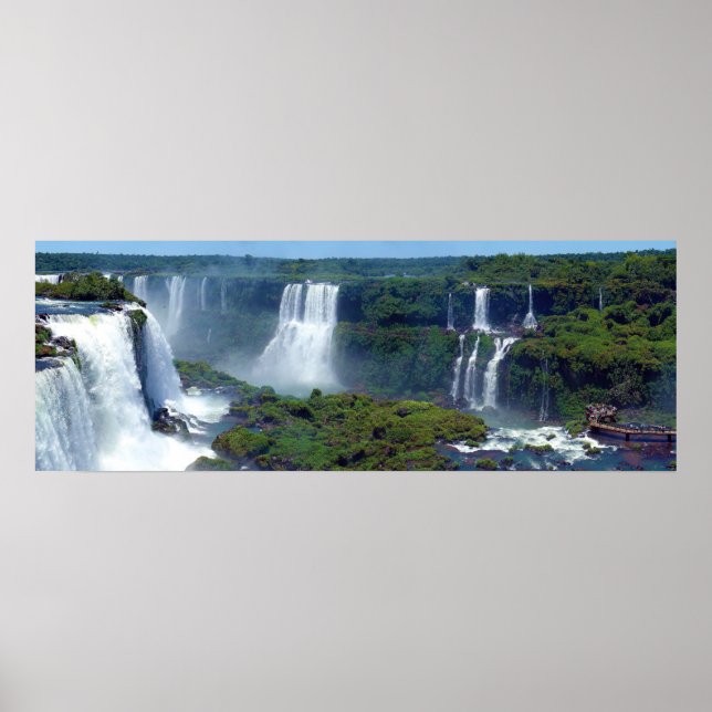 Panorama of the Iguazu Waterfalls from Brazil Poster (Front)