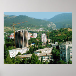 Panorama of the mountain valley of the Crimea Poster
