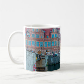 Panorama of typical colourful decorative mediaeval coffee mug