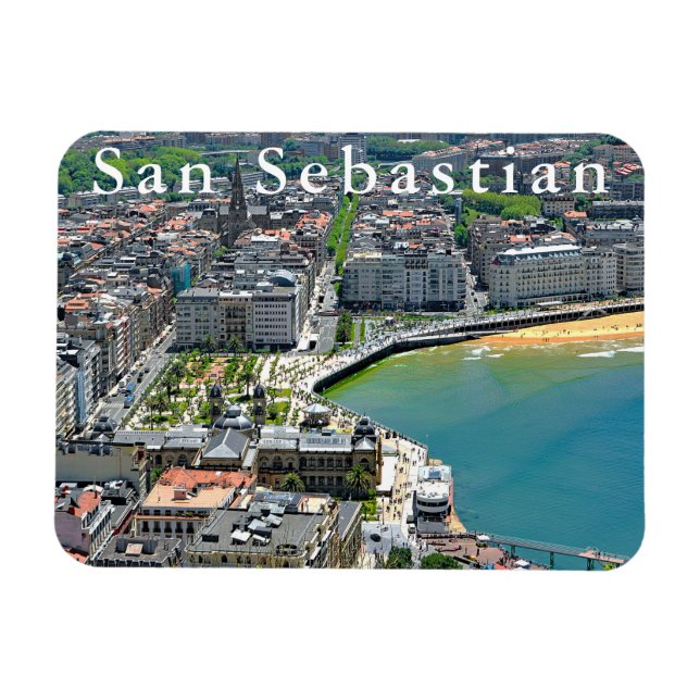 Panorama. San Sebastian and the Bay of La Concha. Magnet (Horizontal)