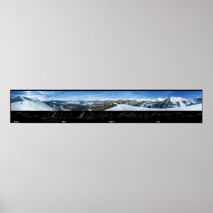 Panorama Telluride Mountain Range in Colorado Poster