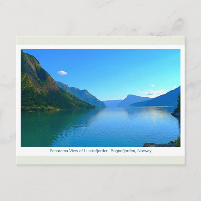 Panorama View of Lustrafjorden  Postcard (Front)