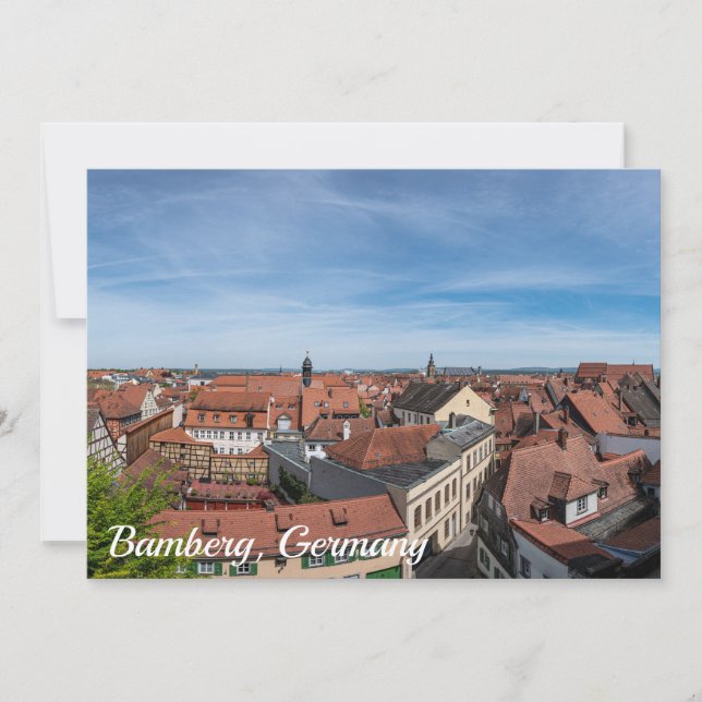 Panorama view of old town from above in Bamberg (Front)