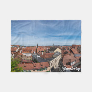 Panorama view of old town from above in Bamberg Fleece Blanket