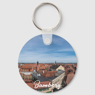 Panorama view of old town from above in Bamberg Key Ring