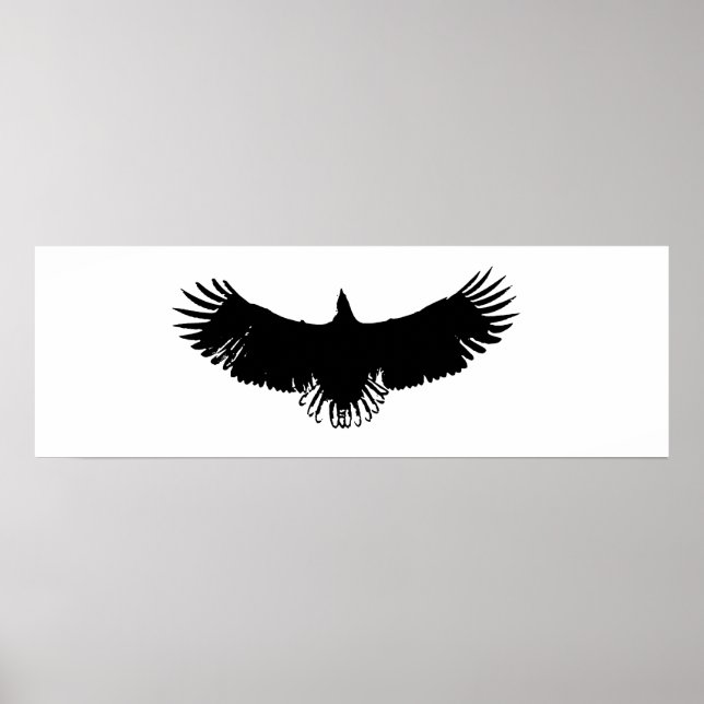 Panoramic American Eagle Silhouette Poster Print (Front)