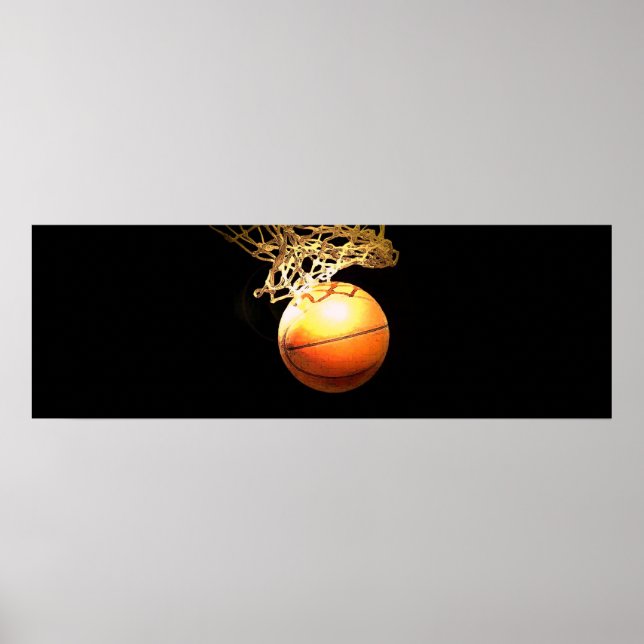 Panoramic Basketball Print Poster (Front)