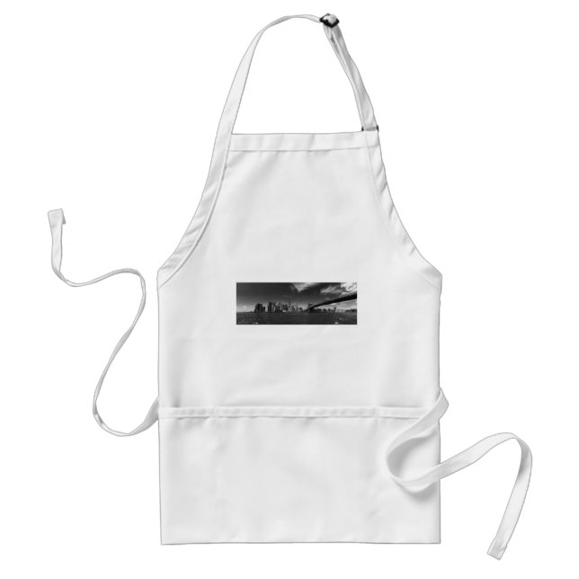 Panoramic Black White Brooklyn Standard Apron (Front)
