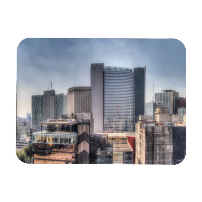 Panoramic Cityscape Of Mexico City Magnet (Horizontal)