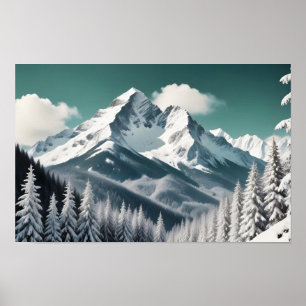 Panoramic Landscape Mountains Panoramic Nature Ice Poster