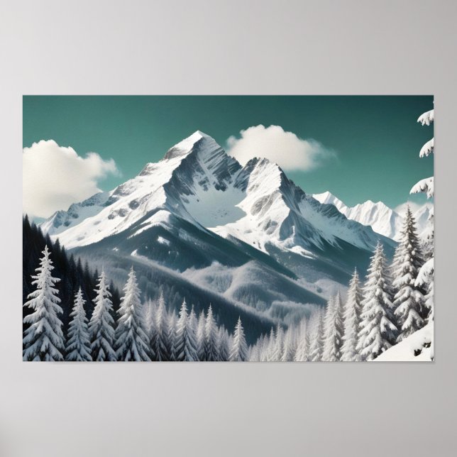 Panoramic Landscape Mountains Panoramic Nature Ice Poster (Front)