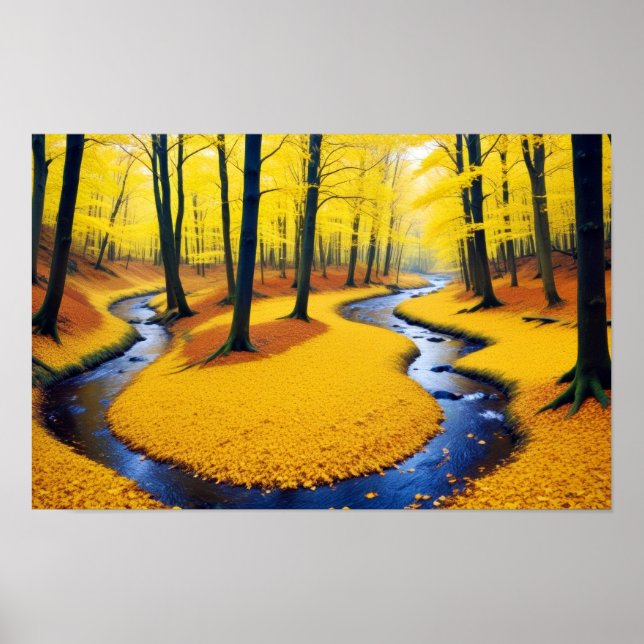Panoramic Landscape Panoramic River Nature Forest Poster (Front)