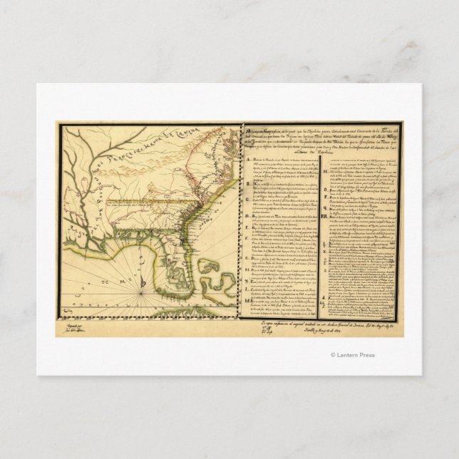 Panoramic Map (Spanish Language) Postcard (Front)