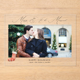 Panoramic Merry & To Be Married w Stocking Photo Acrylic Invitations