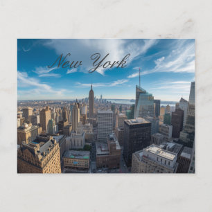 Panoramic New York City Travel  Holiday Postcard