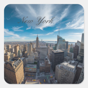 Panoramic New York City Travel  Square Sticker