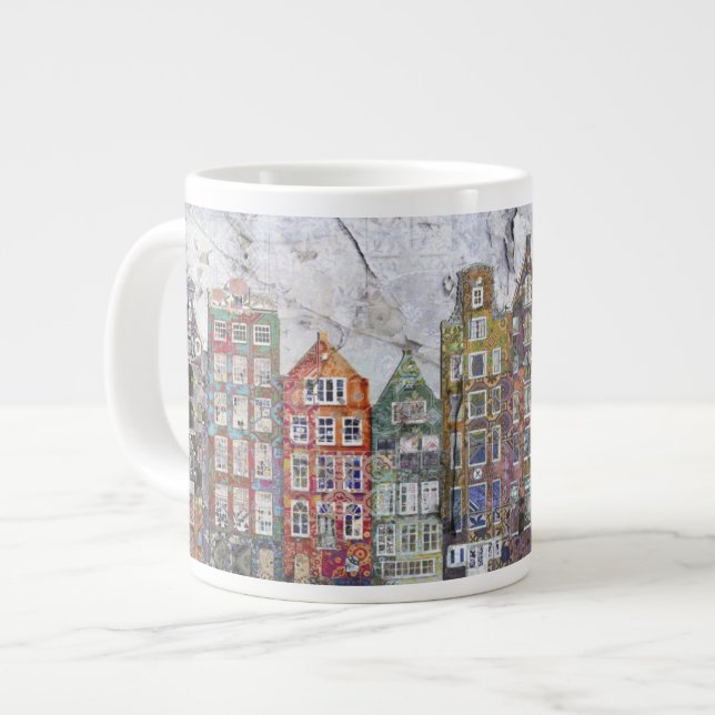 Panoramic of Dutch Row Houses Large Coffee Mug (Front Left)