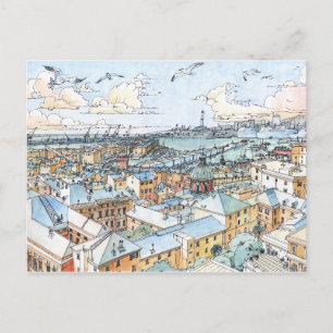 Panoramic of Genoa Postcard