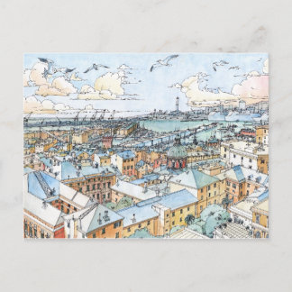 Panoramic of Genoa Postcard