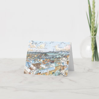 Panoramic of Genoa Thank You Card