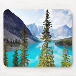 Panoramic of Moraine Lake Valley of Ten Peaks Mouse Pad