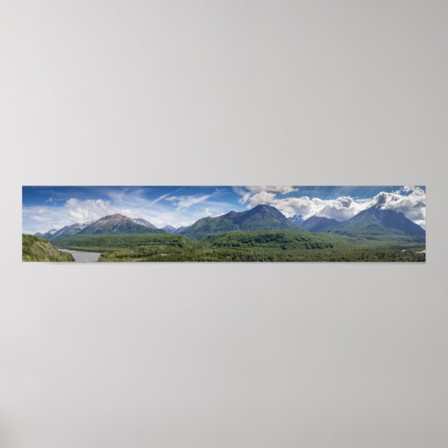 Panoramic Photo of Alaska Mountains Poster (Front)
