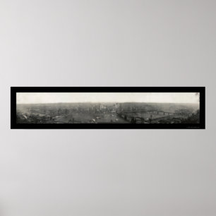 Panoramic Pittsburgh Photo 1908 Poster